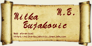 Milka Bujaković vizit kartica